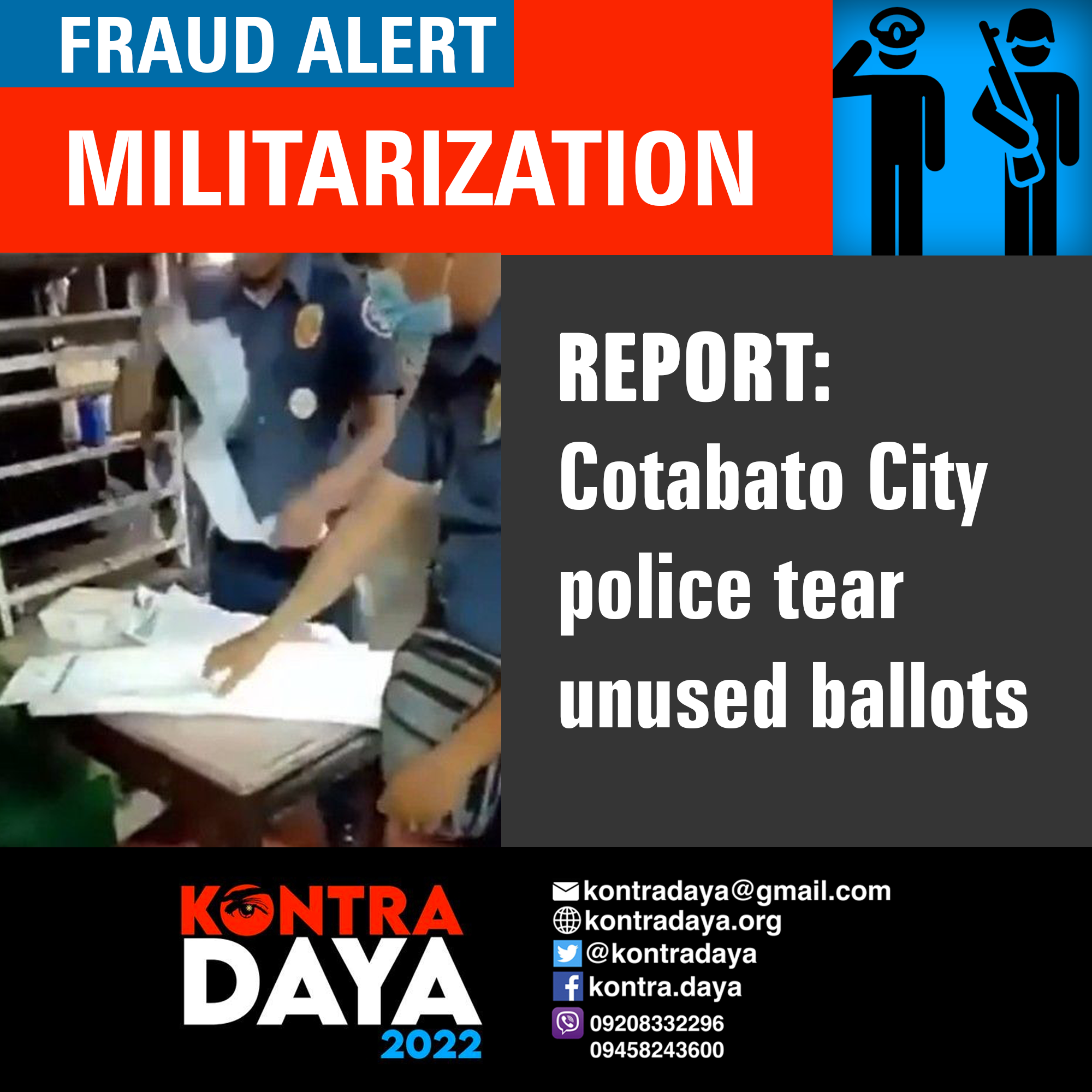 REPORT: Cotabato City police tear unused ballots